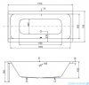 Besco Quadro 170x75cm wanna prostokątna + obudowa CZARNY mat + syfon CZARNY #WAQ-170-PK/#OAQ-170-PKC/19977